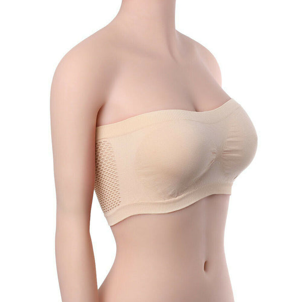 Women's Strapless Seamless Top Vest Breathable Sports Bra Tube Lady Bandeau