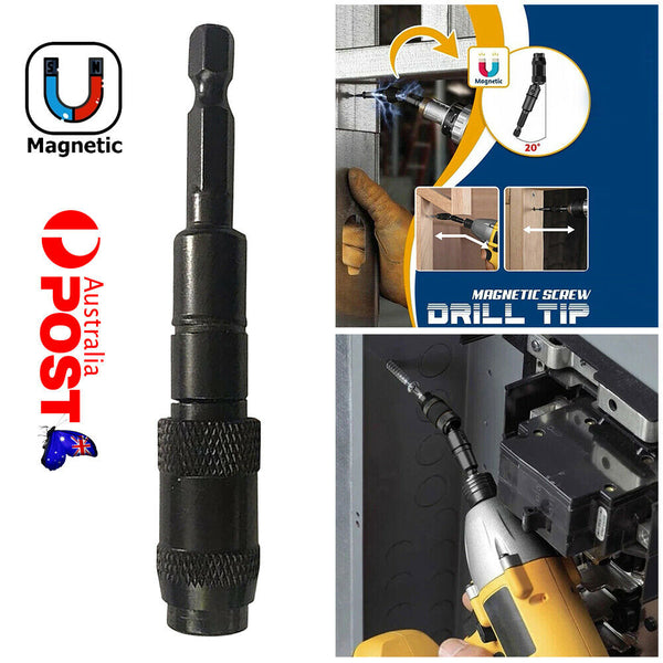 6.35mm Magnetic Screw Drill Tip Quick Change Locking Bit Holder Spring Release