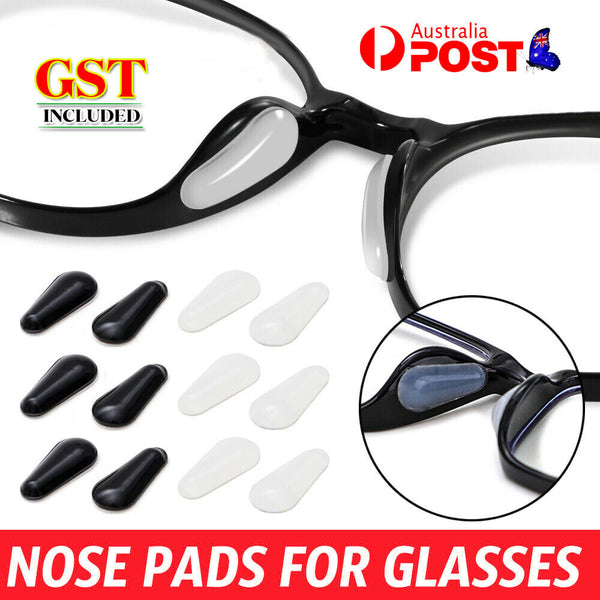 Set of 6 Pairs Silicone Nose Pads Anti Slip Stick On for Eye Glasses Sunglasses