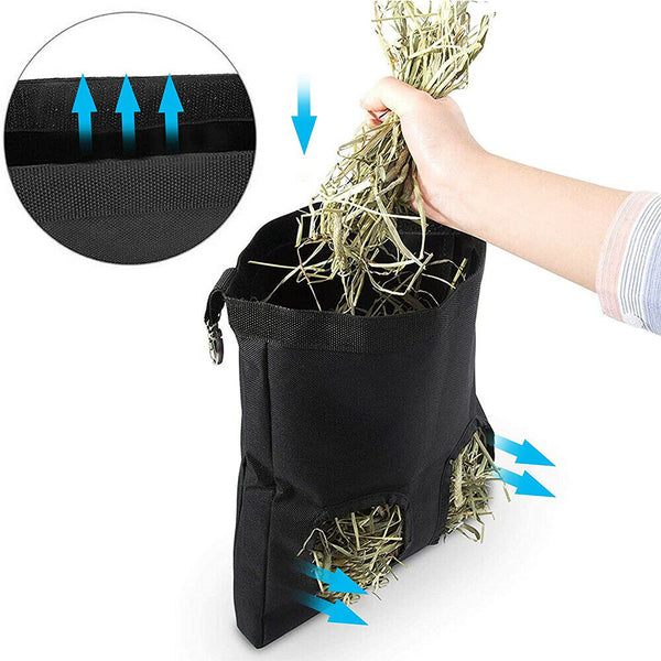 Rabbit Hay Bag Feeder Small Pet Rat Food Hanging Storage Feeding Pouch Slow Eat