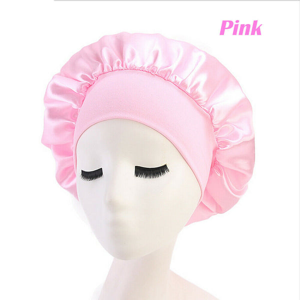 Women's Sleep Hair Hat Care Elastic Satin/Silk Sleeping Bonnet Night Soft Cap