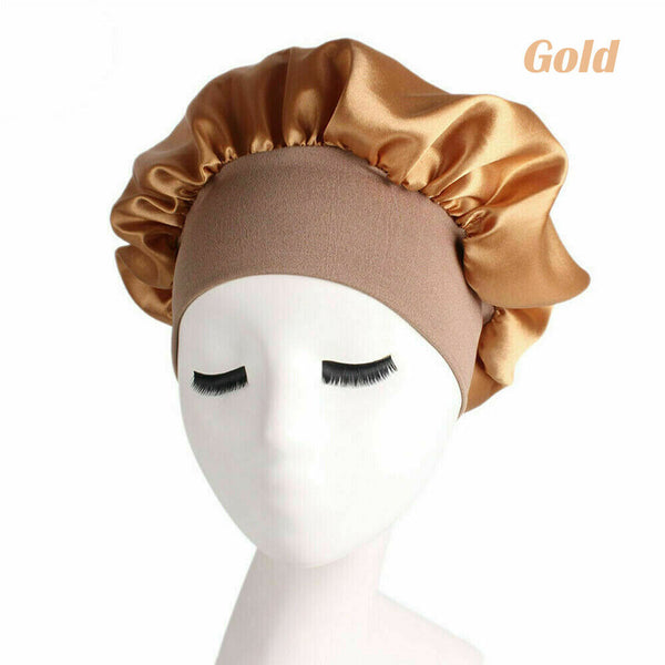 Women's Sleep Hair Hat Care Elastic Satin/Silk Sleeping Bonnet Night Soft Cap