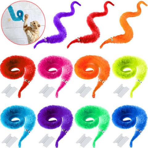 1-80PCS Magic Trick Twist Wiggly Worm Furry Teaser Funny Party Toy Xmas Gift