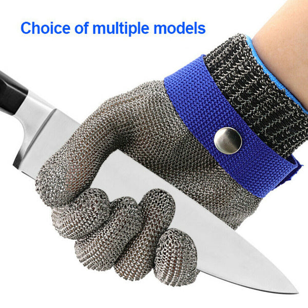 Stainless Steel Metal Mesh Butcher Glove L/XL Safety Cut Proof Stab Resistant AU