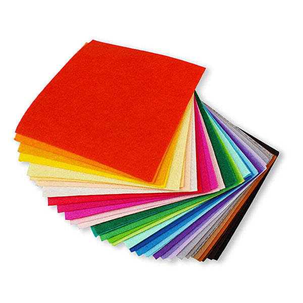 40pcs Mix Colour Squares Non Woven Felt Fabric Sheets For Kids DIY Art Handcraft