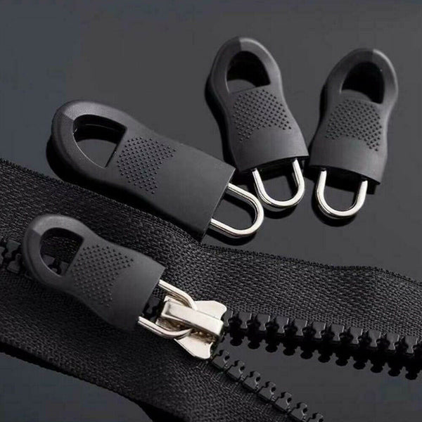 10X Black Detachable Universal Zipper Puller Set DIY Zip For Jacket Coat Clothin