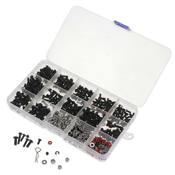 500Pcs Repair Tool and Screws Box Set for SCx10 TRX4 1/10 HSP RC WHP8LS1D M3 M4