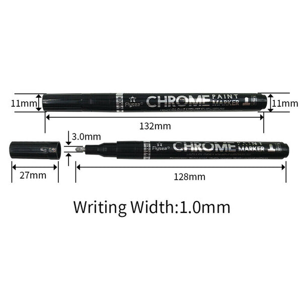 0.7/1/3mm Silver Art Liquid Mirror Chrome Marker Smooth Flow Long-Lasting Ink