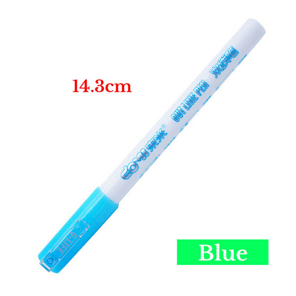 8 Colors Gift Card Writing & Drawing Double Line Outline Pen Two-line Color Pen