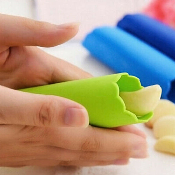 2X Silicone Garlic Peeler Soft Press Roller Skin remover Dicer Easy Tube Kitchen