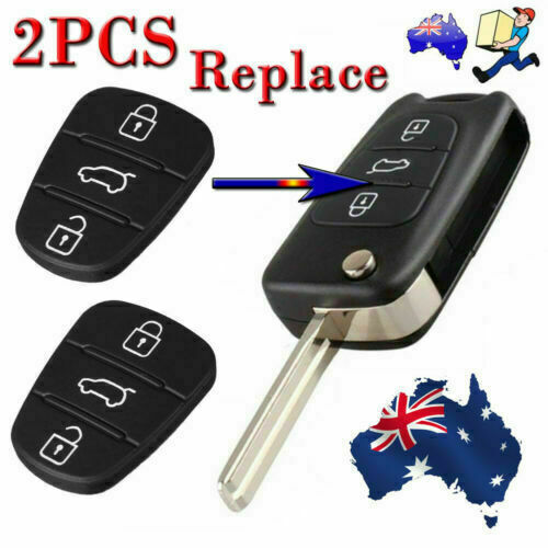 2pcs 3 Button Remote Flip Key Fob Case Repair Rubber Pad For Hyundai i10 i20 i30