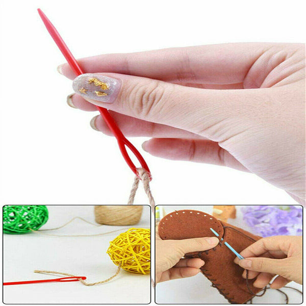 100X Mix Colour Plastic Darning Threading Weaving Sewing Needles Great for Kids