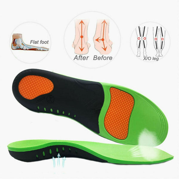 Pair Insole Orthotic Arch Support Shoe Flat Feet Correct Pad Pain Relief Plantar