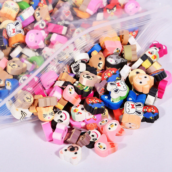 50pcs Handmade Polymer Clay Assorted Animals Panda Rabbit Bear Cat Multi Colours