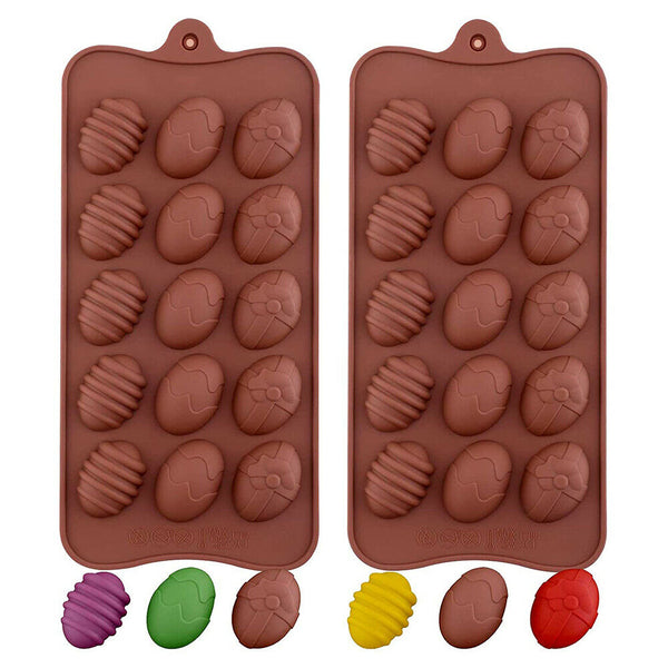 2 PCS Egg Easter Chocolate Cake ice Cube Candy Cookie Silicone Mould Decorating