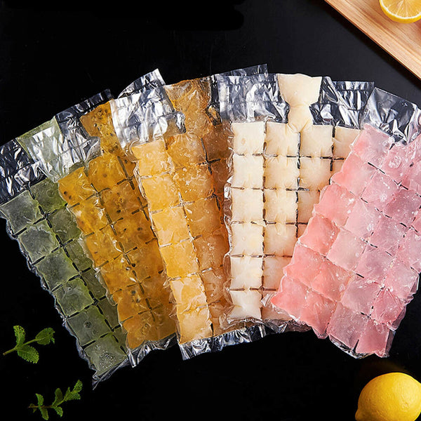 10~100x Disposable Ice Cube Bags Freezer Plastic BBQ Party Cubes Maker Tray Bulk