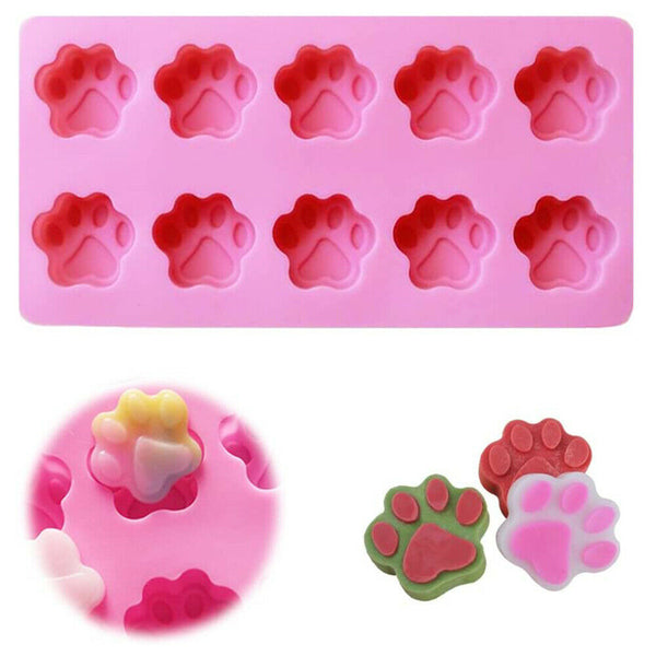 Paw Print Silicone Mold Chocolate Cookie Mould Jelly Ice Cube Baking Decor