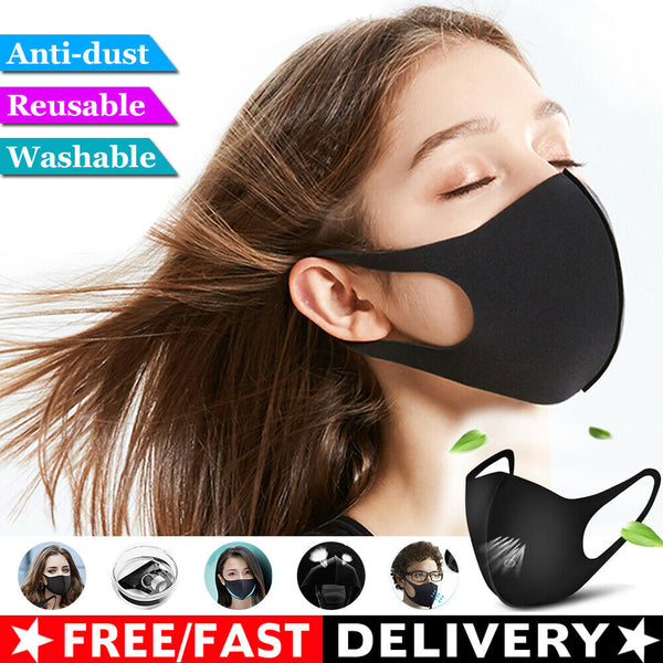 Unisex Washable Black Fashion Face Mouth Mask Cover Protective Masks Reusable