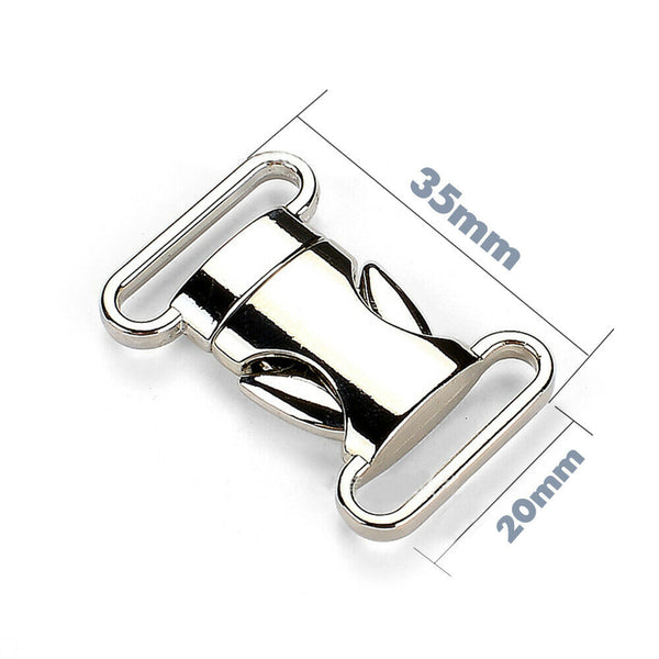 5/10 Metal Quick Side Release Buckle Slider Clip For Webbing Strap Belt DIY 20mm