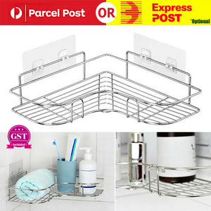 Stainless Steel Shower Caddy Corner Storage Shelf Holder Rack Organiser Bathroom