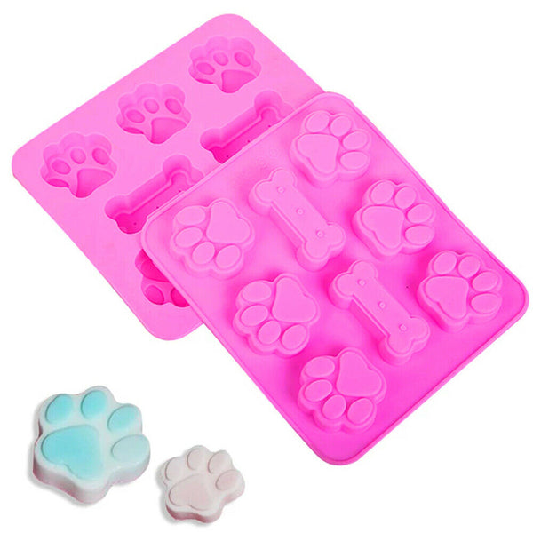 Reusable Silicone Dog Paw And Bone Cake Chocolate Mold Cookie Baking Mould Tools