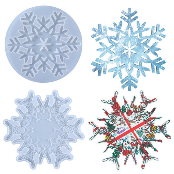 Silicone Snowflake Coaster Resin Epoxy Mold Christmas Decor Casting Mould Craft