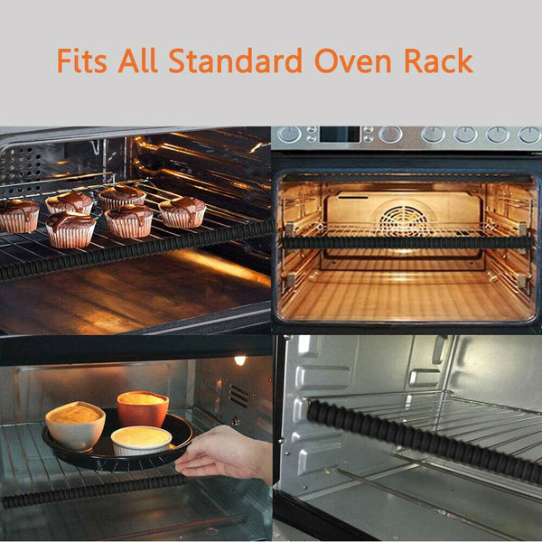 2PCS Silicone Kitchen Oven Rack Guard Heat Resistant Shelf Edge Liner Shield