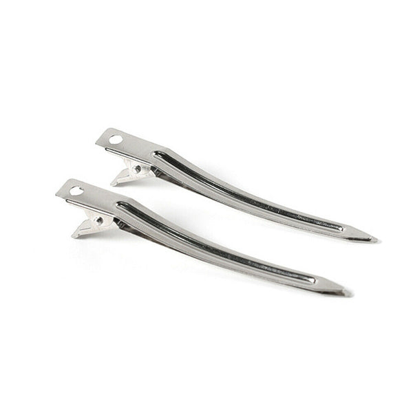 12 pcs Duck Bill Hair Clips Metal Alligator Curl Sectioning Clips with Holes AU