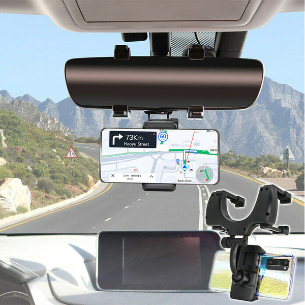 Phone Holder Rear View Mirror Mount Car Truck Smartphone GPS Cradle 360°Rotation