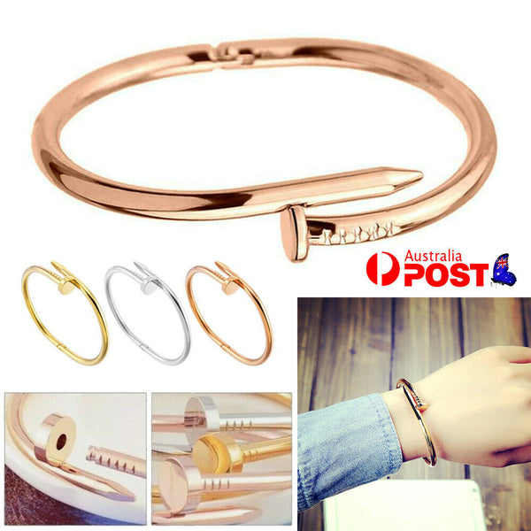 Unisex Nail Bracelet Opening Bracelet Titanium Steel Fashion Personality 17Cm