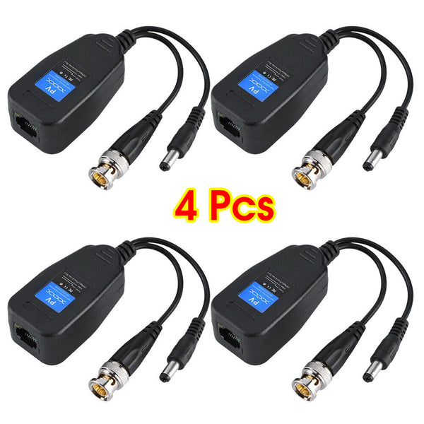 Lots CCTV Coax BNC Video Data Power Balun Transceiver to CAT5e 6 RJ45 Connector