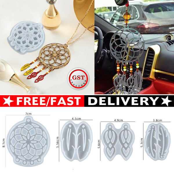 4X Silicone Dream Catcher Earring Resin Epoxy Mold Eardrop Pendant Casting Mould