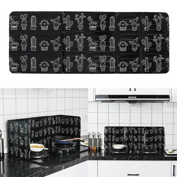 Kitchen Oil Splash Guard Wall Foil Protector Stove Cover Removable Baffle Screen