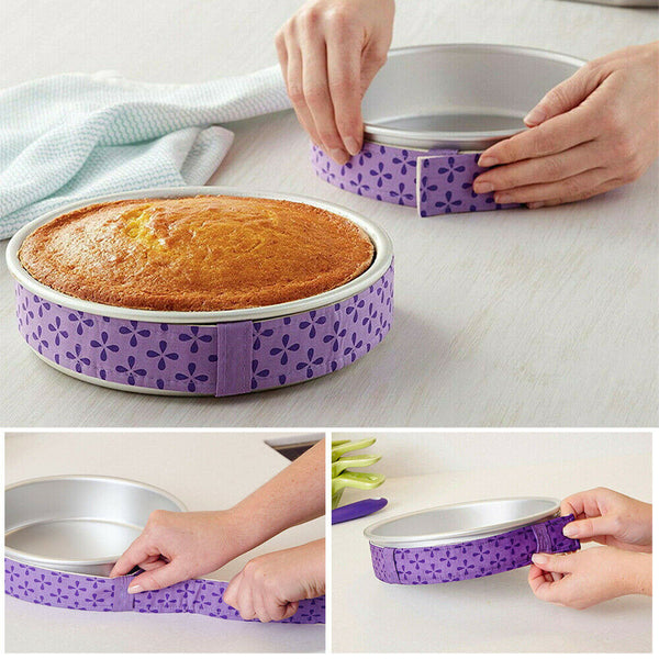 2/4Pcs Cake Pan Strips Heat Protection Belt Bake Pan Even Strip DIY Baking Tool