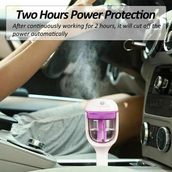 Mini Car Air Humidifier Essential Oil Diffuser Ultrasonic Aroma Mist Purifier AU