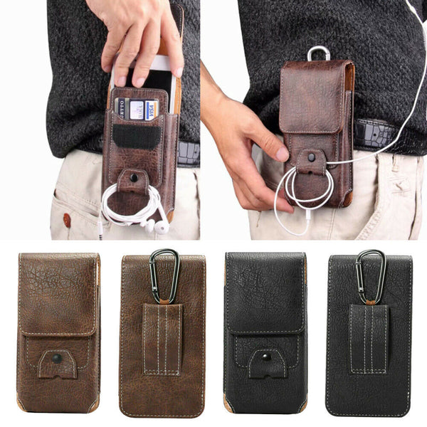 Universal Luxury Leather Flip Belt Wallet Pouch Card Cell Phone Case Cover Bag