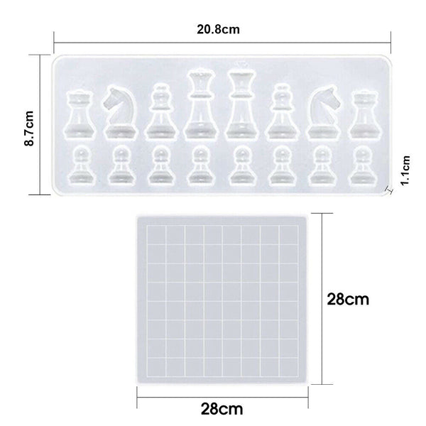 International Chess Set Silicone Resin Mold Jewelry Pendant Epoxy Casting Mould