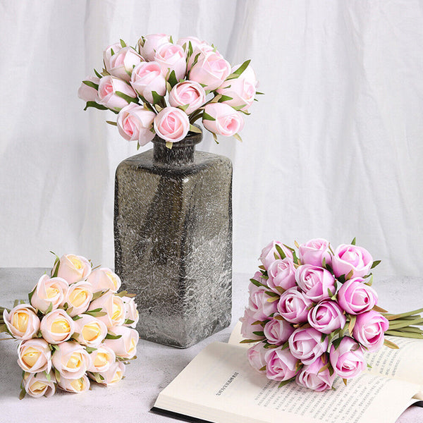 18x of imitation roses bridal bouquets wedding holiday home highend Party Decor