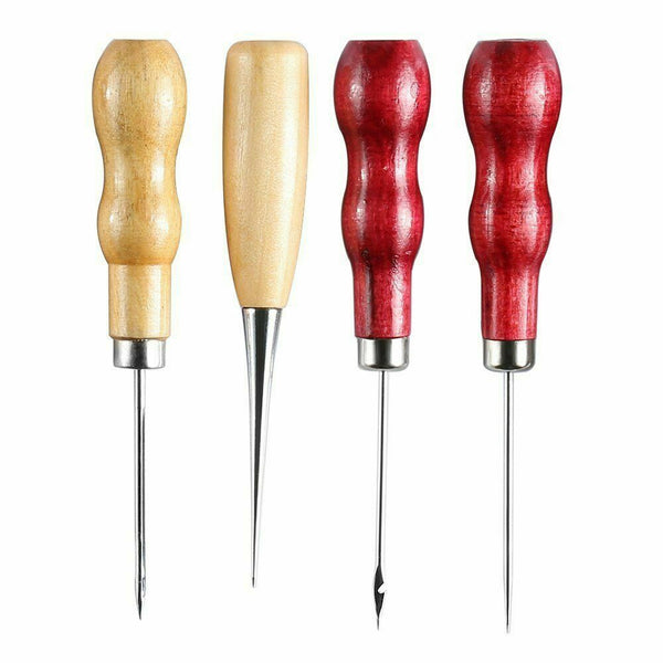 48PCS Leather Craft Hand Tools Kit Stitching Sewing Stamping Punch Carve Work AU