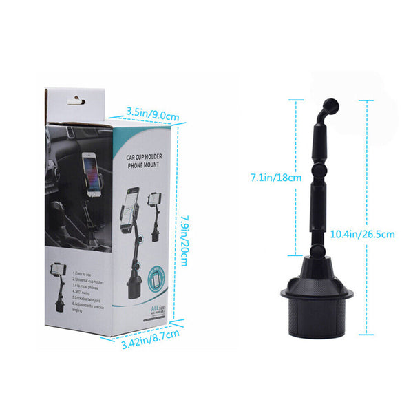 Car Cup Holder Phone Mount 360 Rotating Adjustable Bracket for Mobile Phone GPS