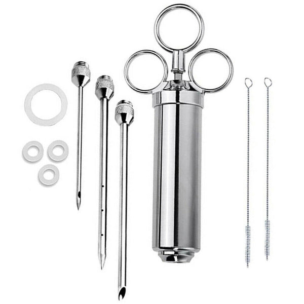 Meat Seasoning Injector Syringe Kit Marinade Turkey Basting Flavor Food BBQ Tool