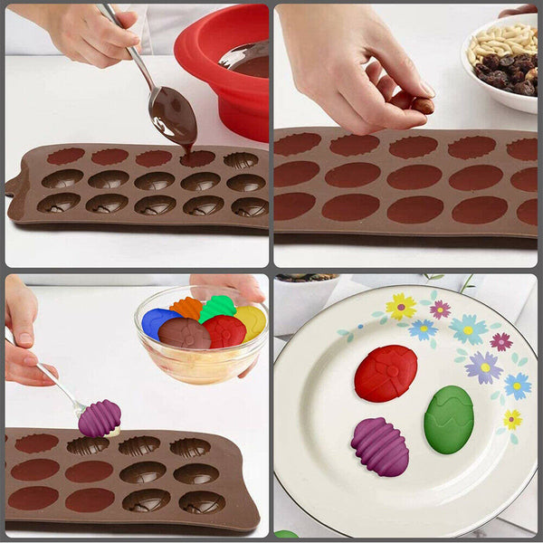 2 PCS Egg Easter Chocolate Cake ice Cube Candy Cookie Silicone Mould Decorating