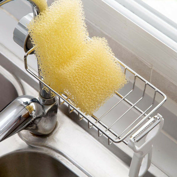 Kitchen Sink Faucet Shelf Sponge Dish Cloth Rack Holder Racks Storage Organizer