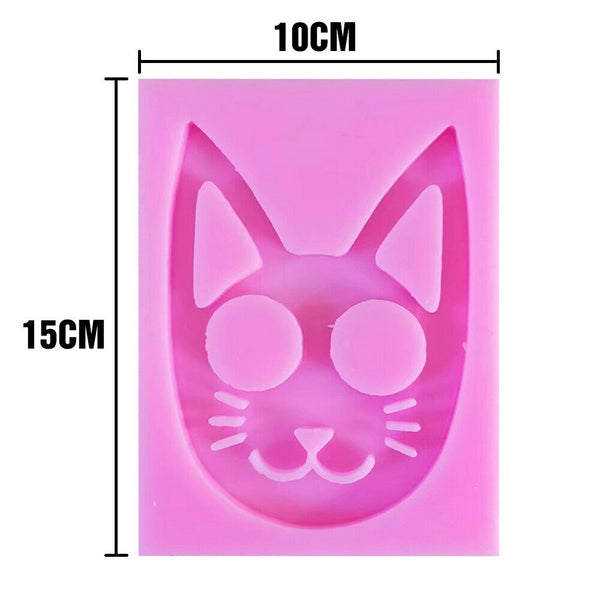 DIY Resin Mold Super Glossy Self-defense Cat Keychain Pendants Silicone Mould