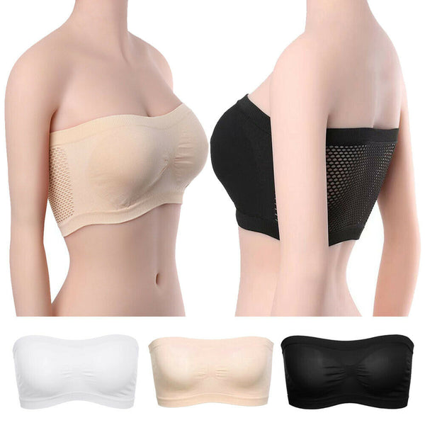 Women's Strapless Seamless Top Vest Breathable Sports Bra Tube Lady Bandeau