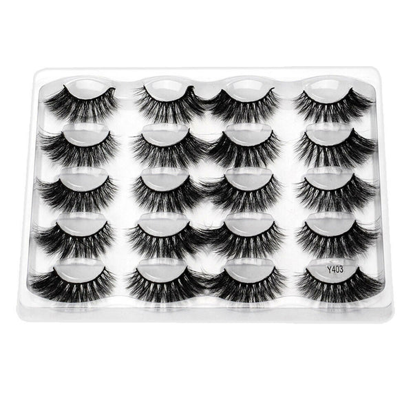 10Pairs 3D Mink Natural Thick False Eyelashes Curly Eye Lashes Makeup Extension