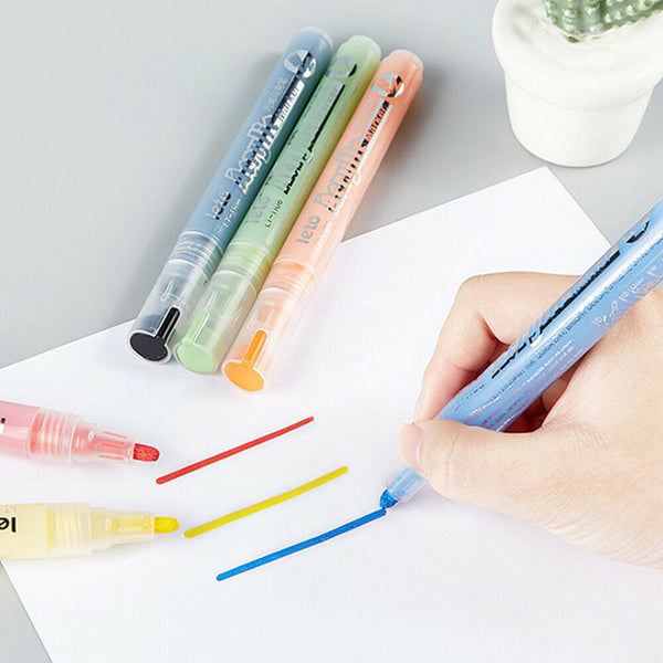 12pcs/set Acrylic Paint Pens Sets Fine Art Marker Metal Glass Rock Waterproof