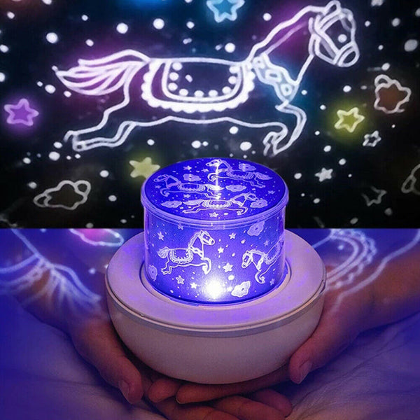 USB Night Light Projector Ocean Wave Santa Claus LED Lamp Kids Sleep Relaxing OZ