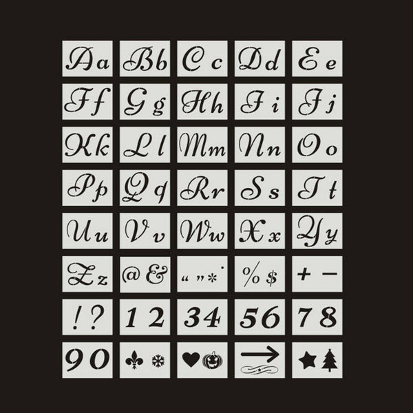 40pcs English Letter Stencils for Painting on Wood Reusable Alphabet Stencil