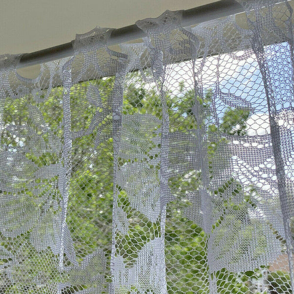 150*120cm White Lace Kitchen Home Window/Door Cafe Curtain Single Panel